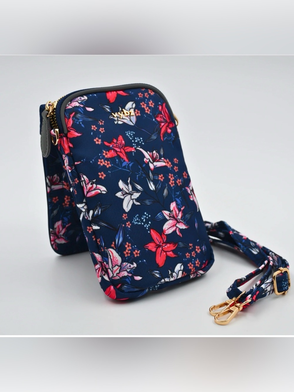 Floral Vybz Magentic Pocket Pal Pro w/ Zippered Pocket & RFID Block and Removabl